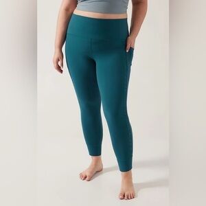 Athleta Salutation Stash II Ruch Craft 7/8 Tight Dark Sardinia 3X NWT